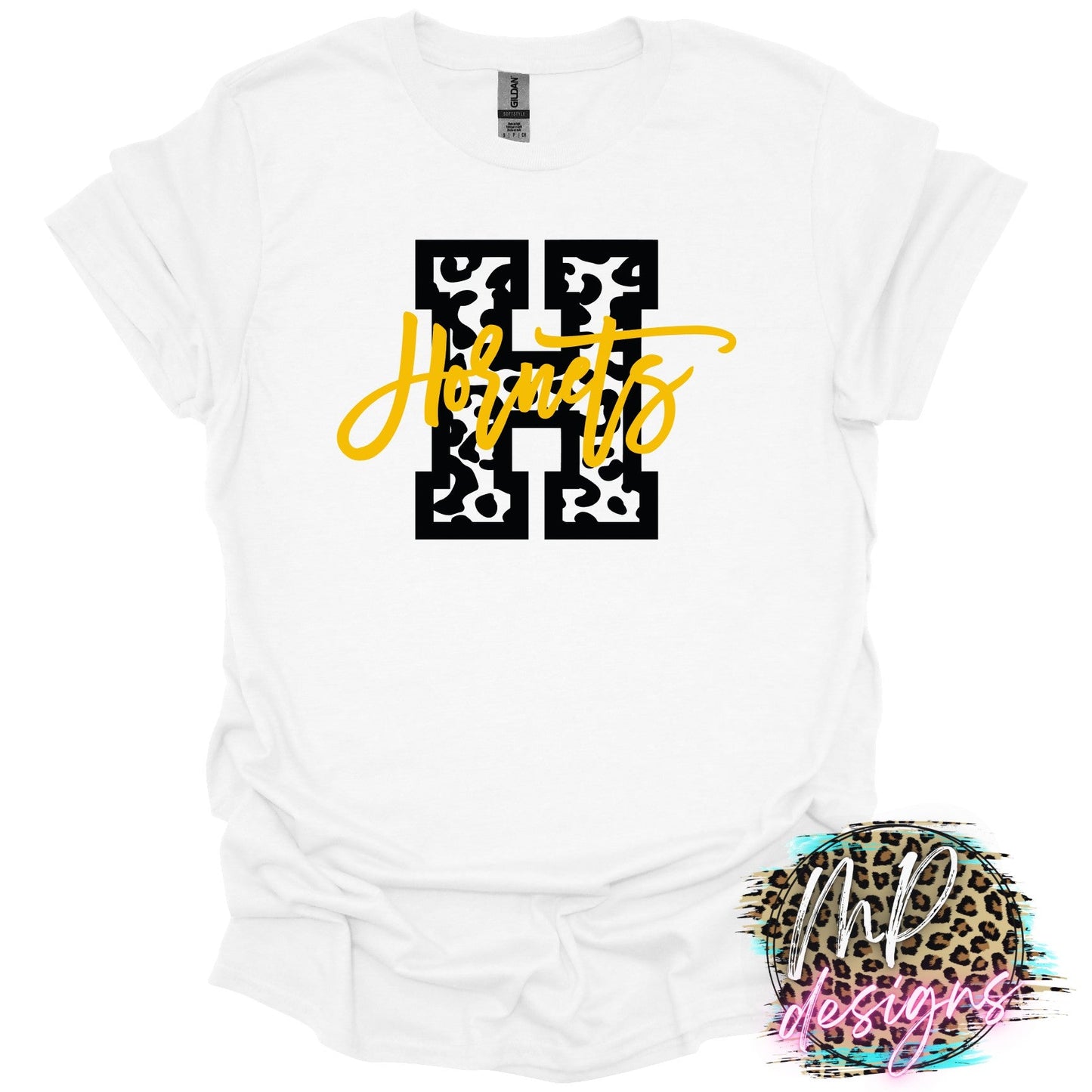HORNETS H LEOPARD GOLD T-SHIRT