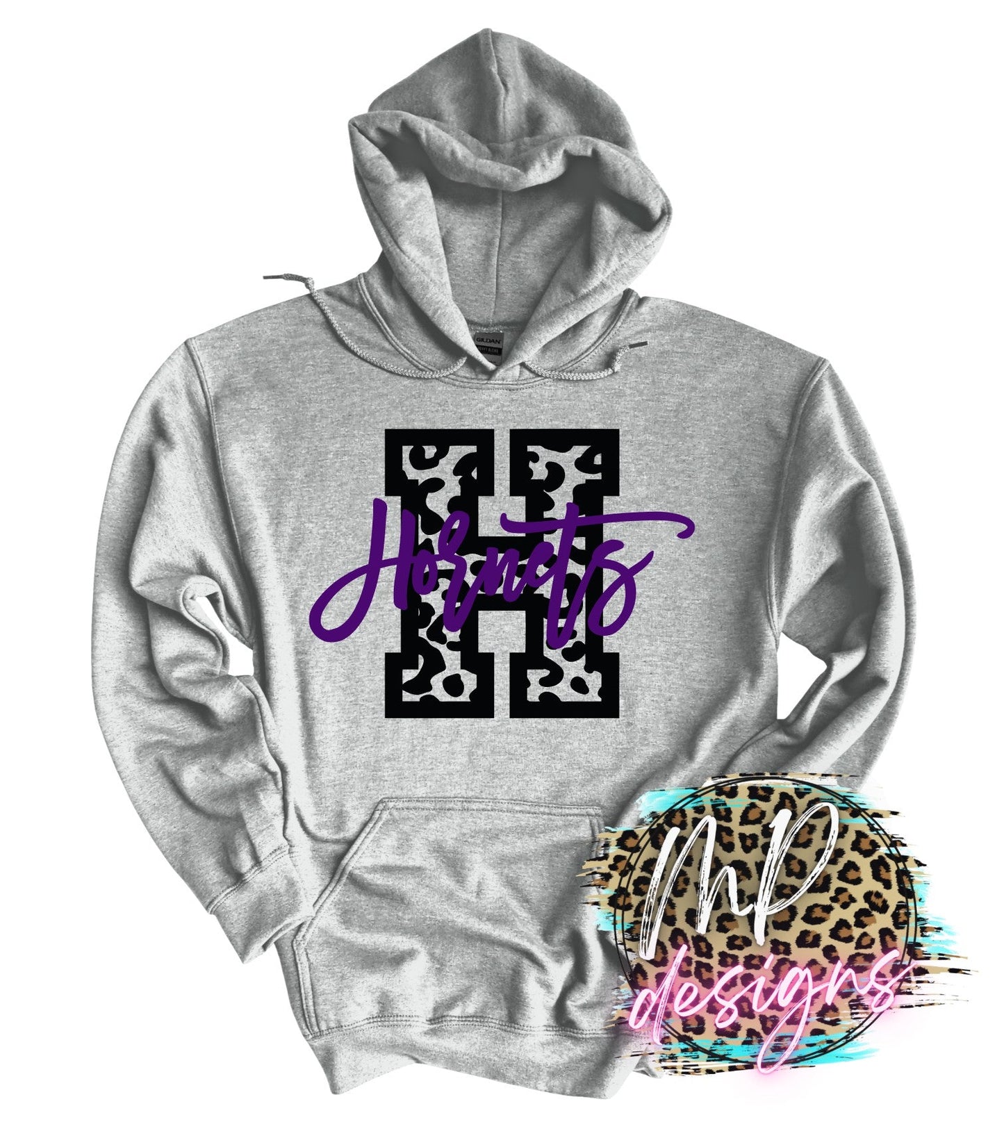 HORNETS H LEOPARD PURPLE LONG SLEEVE/SWEATSHIRT