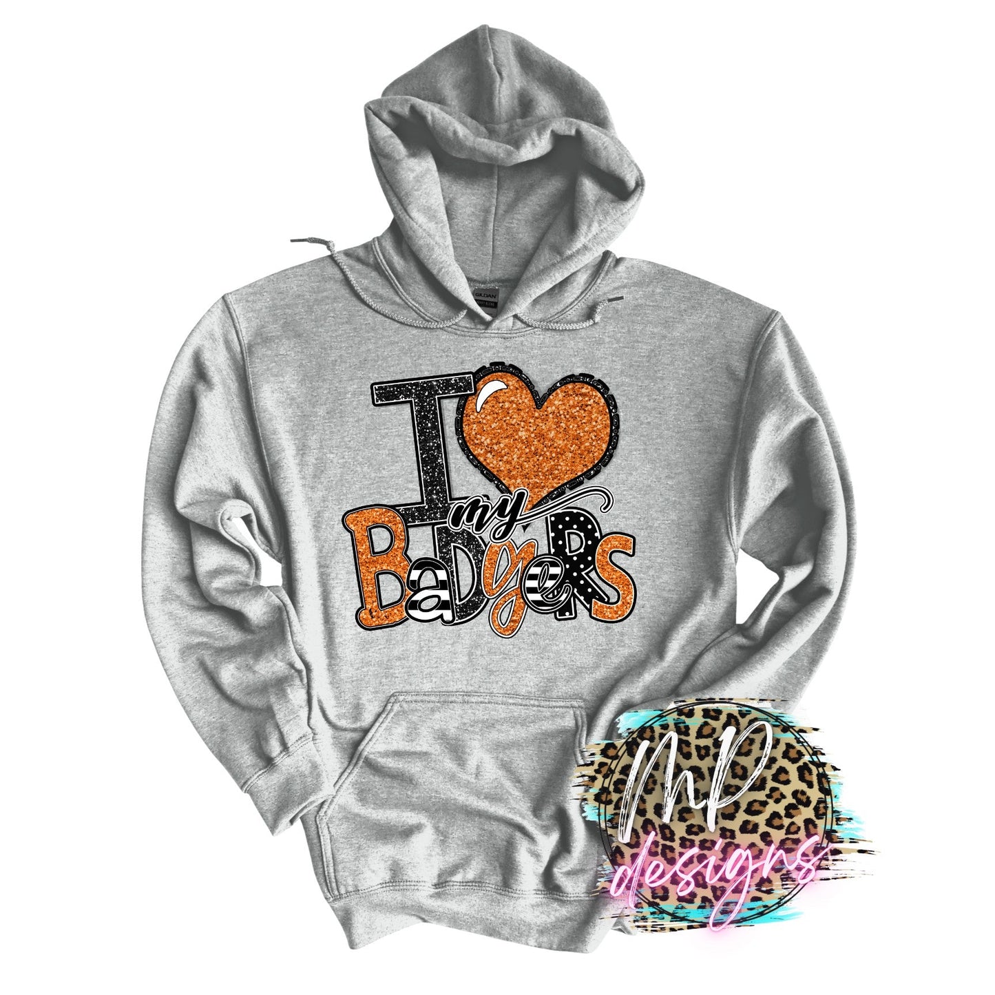 I LOVE MY BADGERS ORANGE LONG SLEEVE/SWEATSHIRT