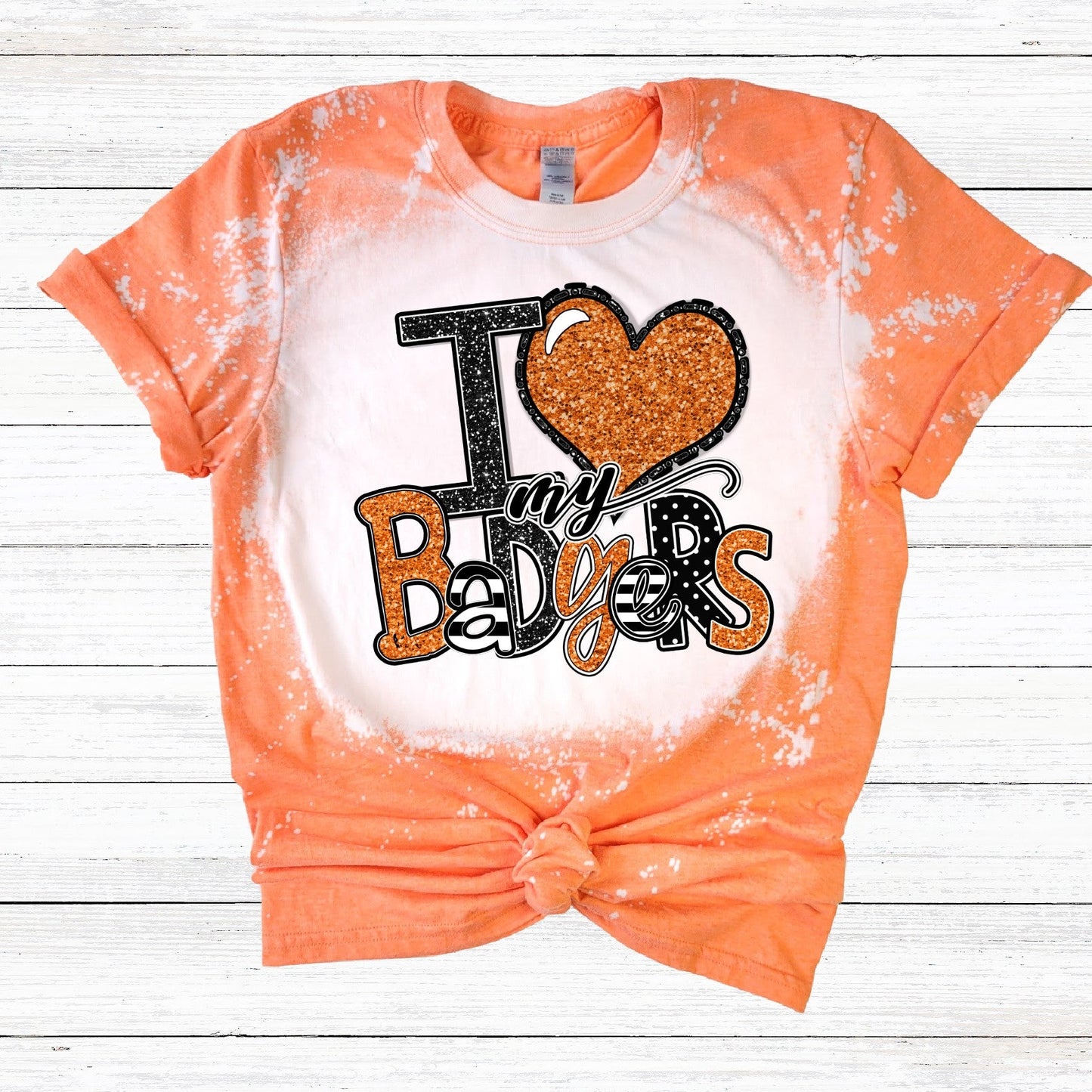 I LOVE MY BADGERS ORANGE T-SHIRT