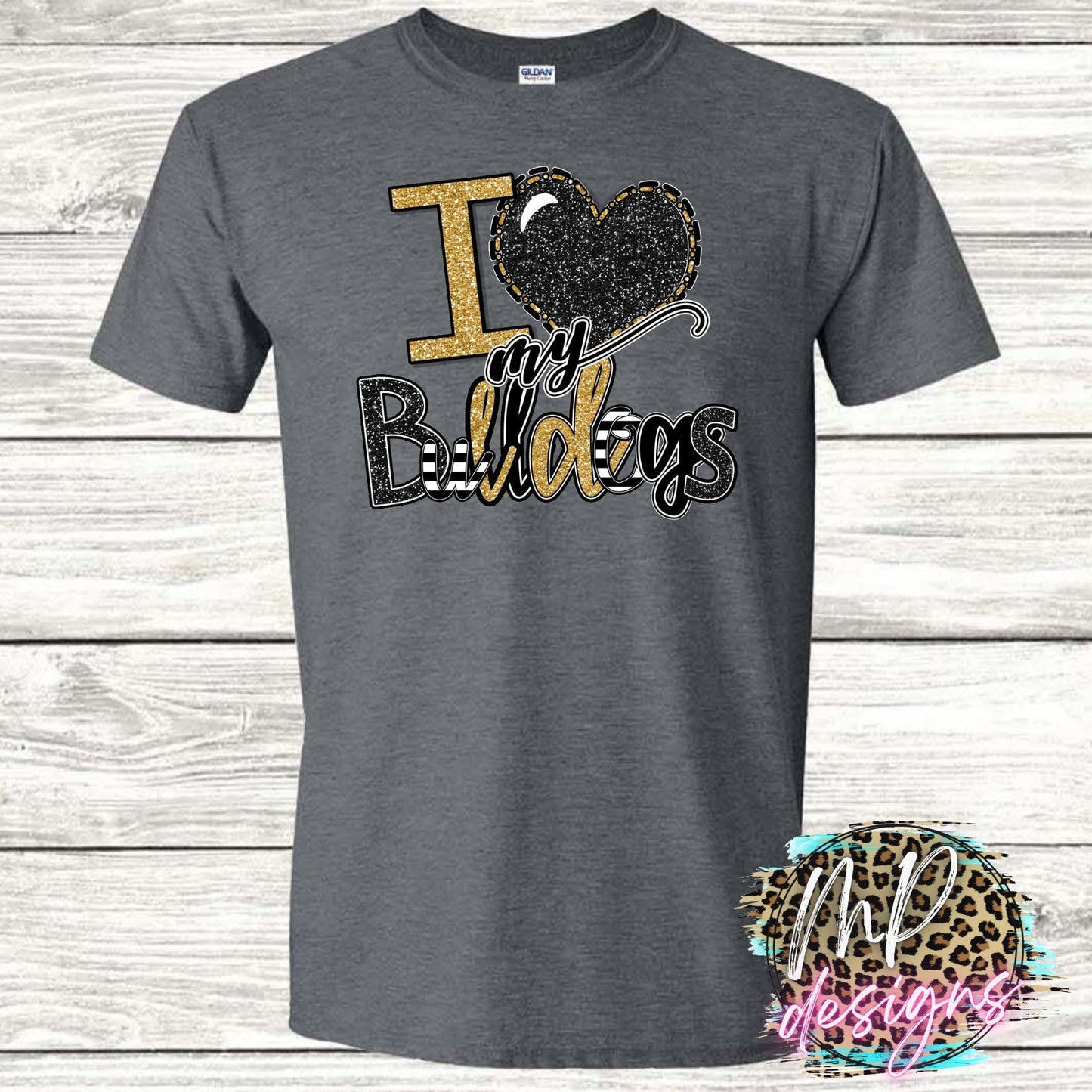 I LOVE MY BULLDOGS GOLD T-SHIRT
