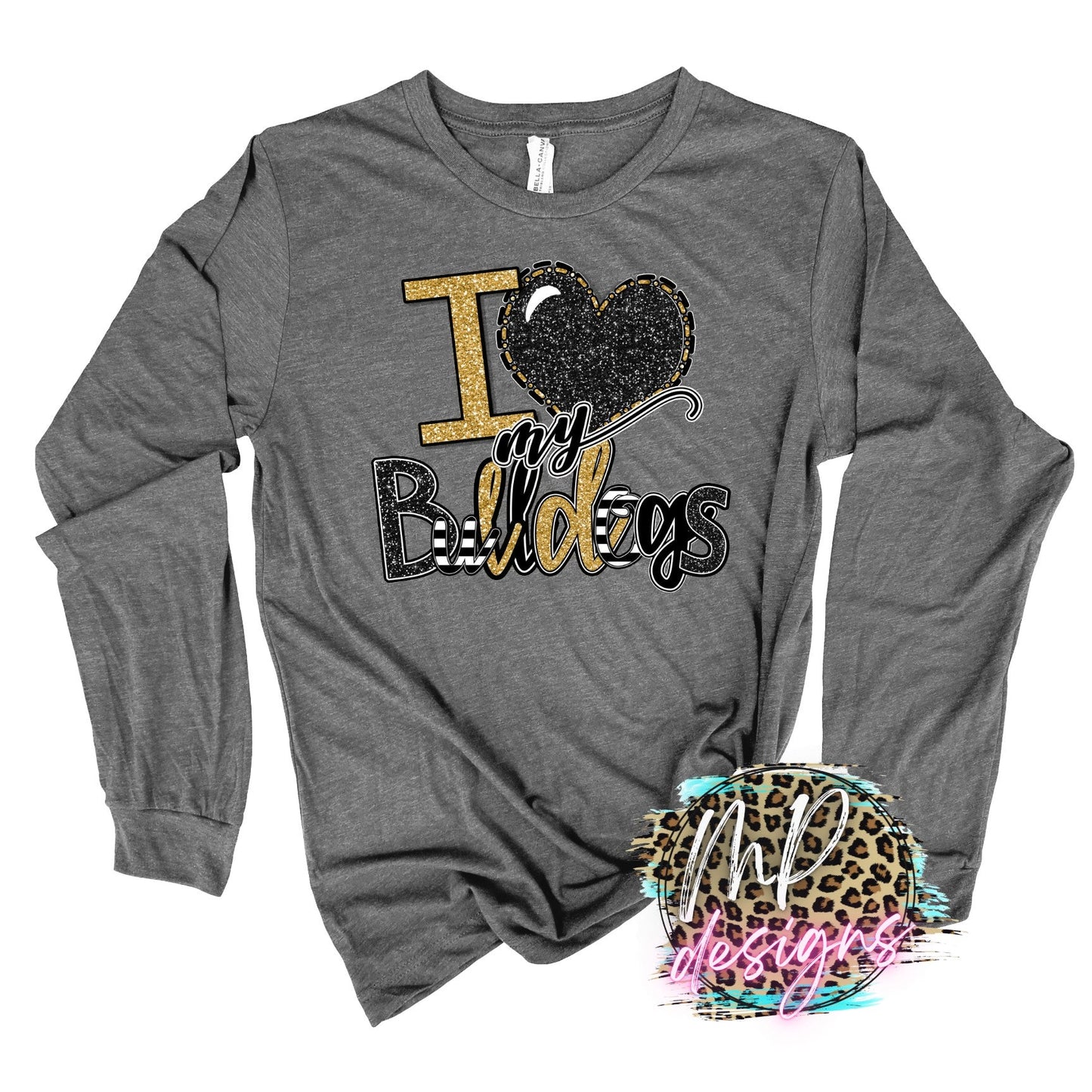 I LOVE MY BULLDOGS GOLD LONG SLEEVE/SWEATSHIRT