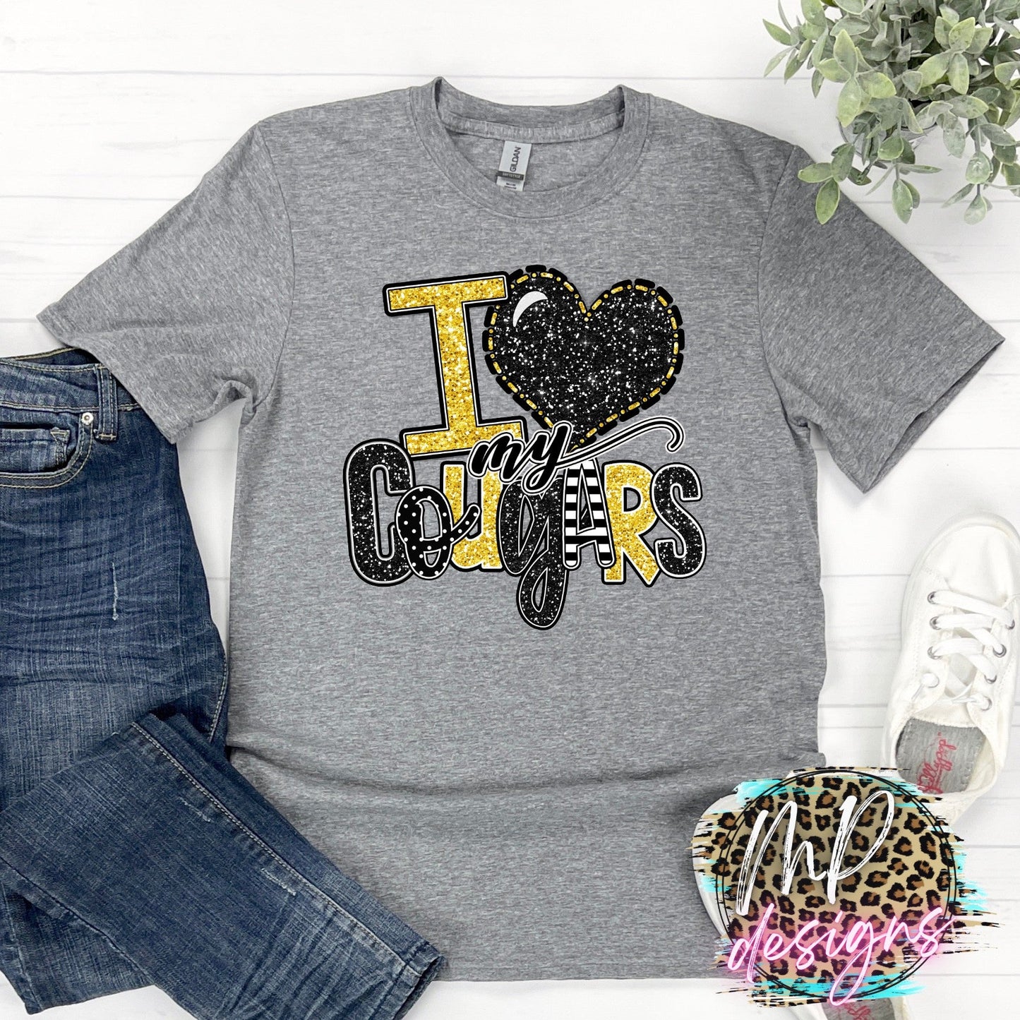 I LOVE MY COUGARS YELLOW T-SHIRT