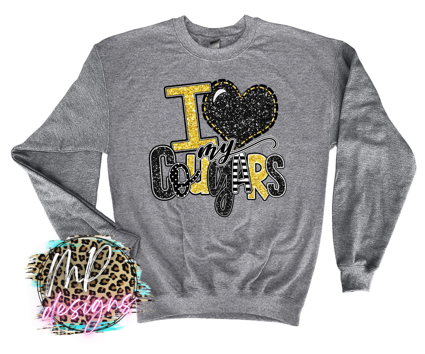 I LOVE MY COUGARS YELLOW LONG SLEEVE/SWEATSHIRT