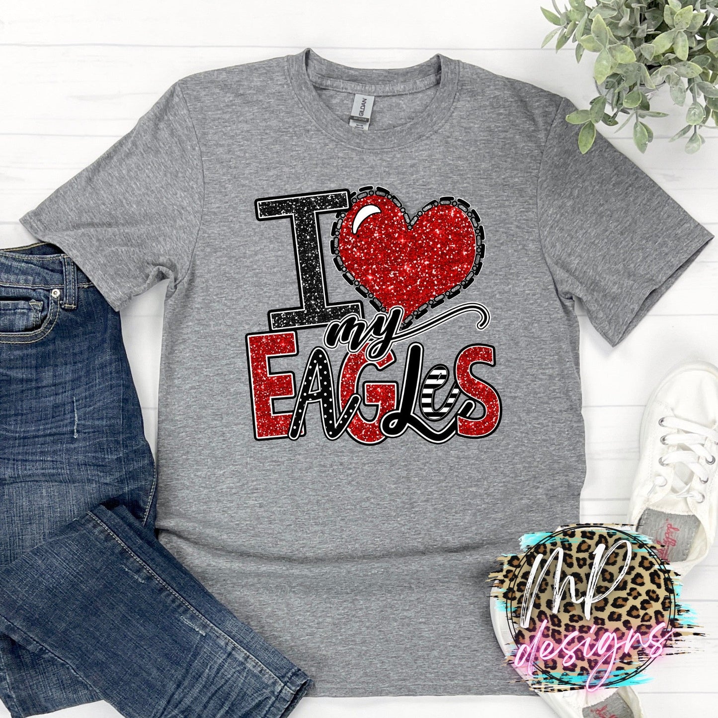 I LOVE MY EAGLES RED T-SHIRT