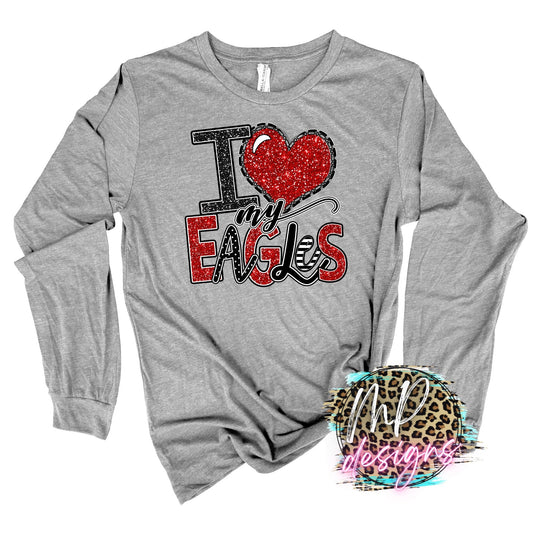 I LOVE MY EAGLES RED LONG SLEEVE/SWEATSHIRT