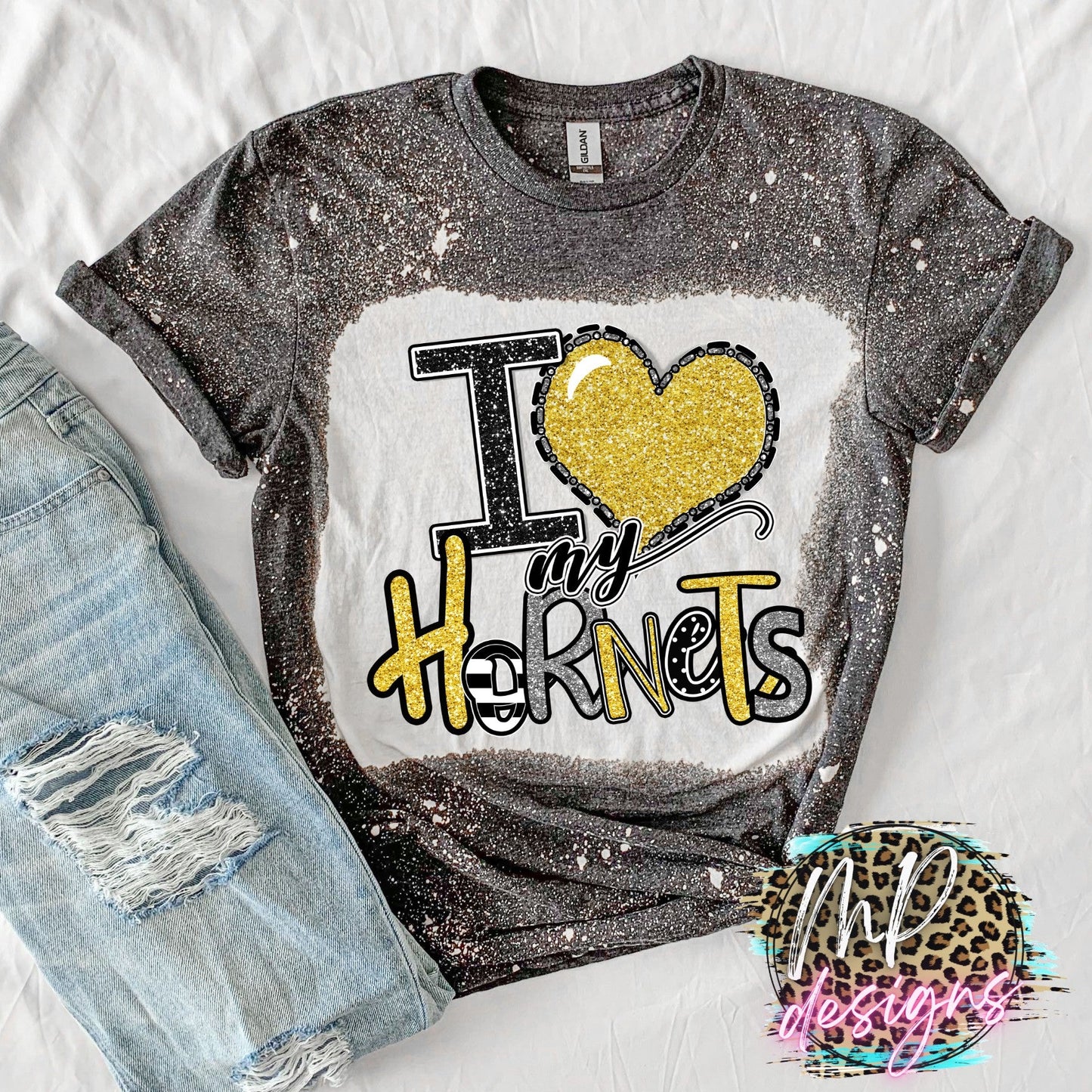 I LOVE MY HORNETS GOLD T-SHIRT