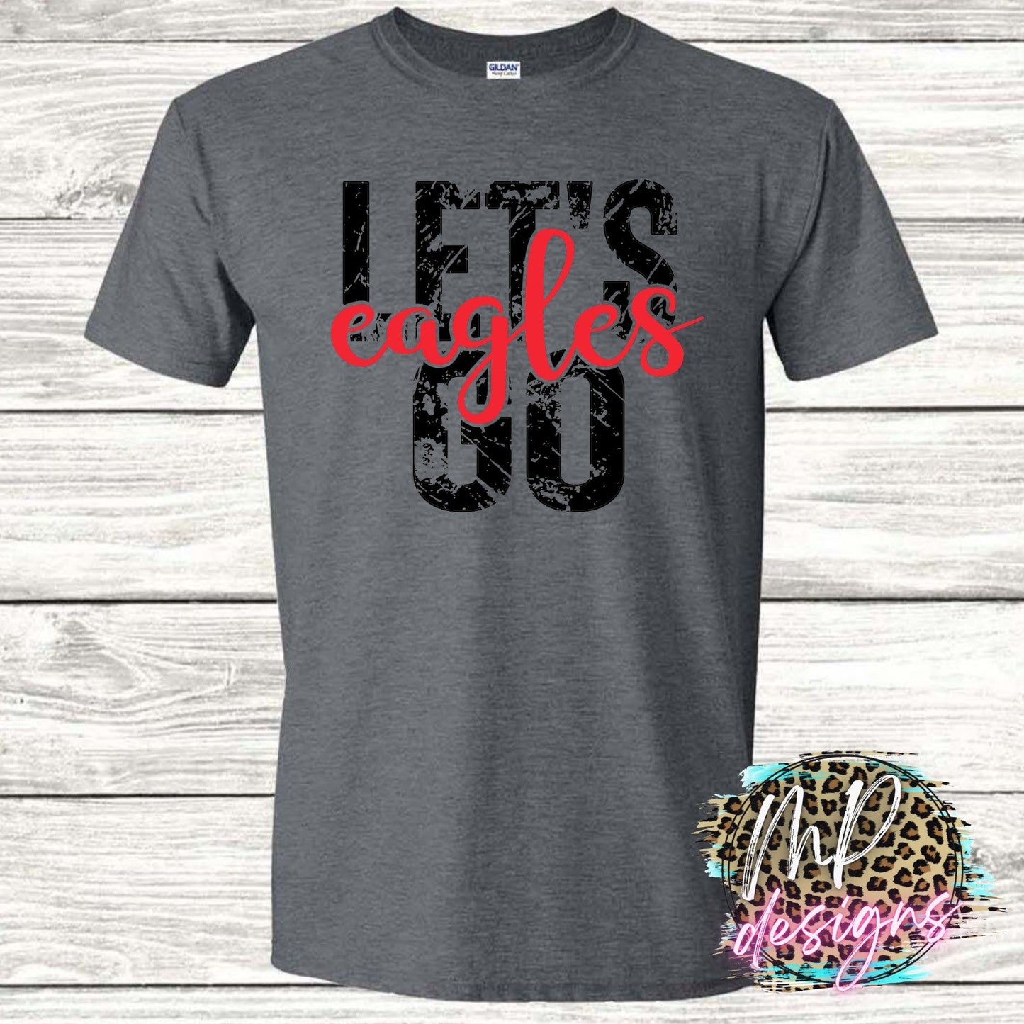 LET'S GO EAGLES RED T-SHIRT
