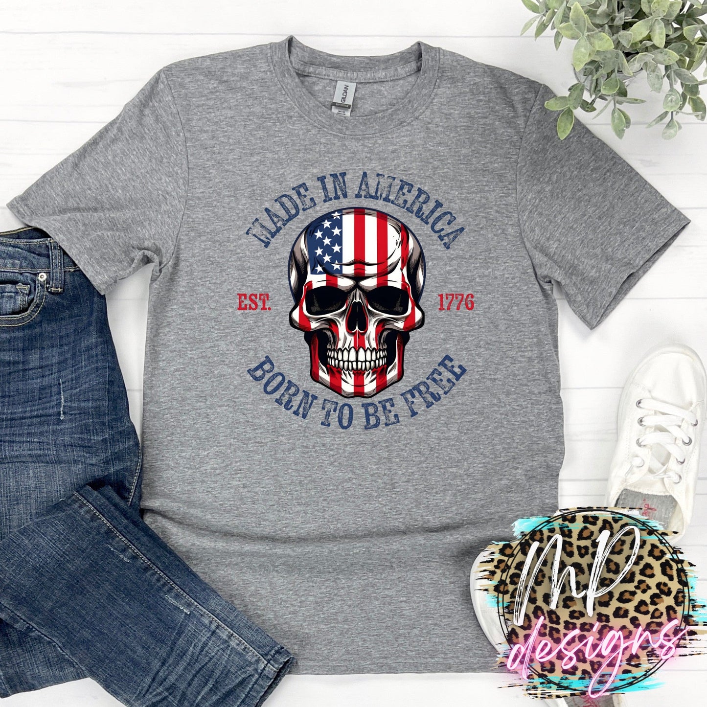 MADE IN AMERICA SKULL T-SHIRT