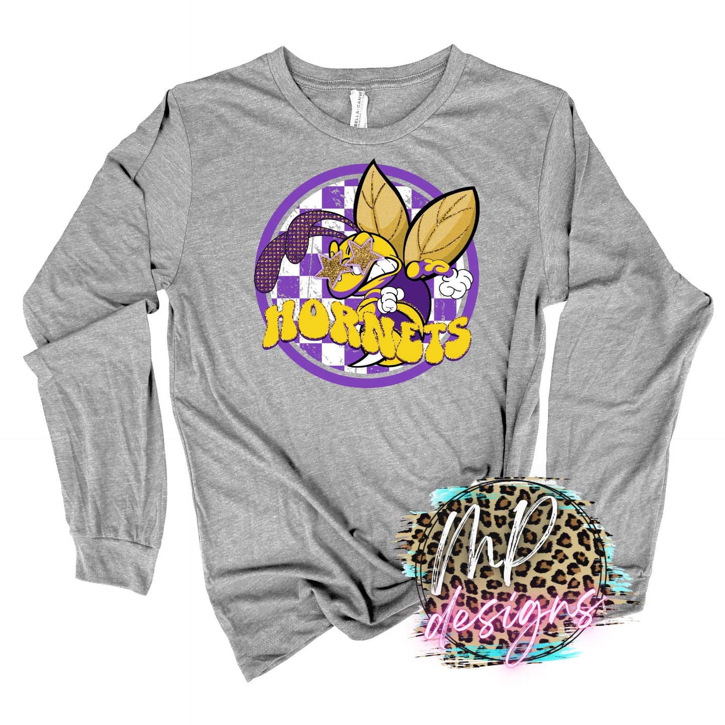 HORNETS PREPPY MASCOT PURPLE LONG SLEEVE/SWEATSHIRT