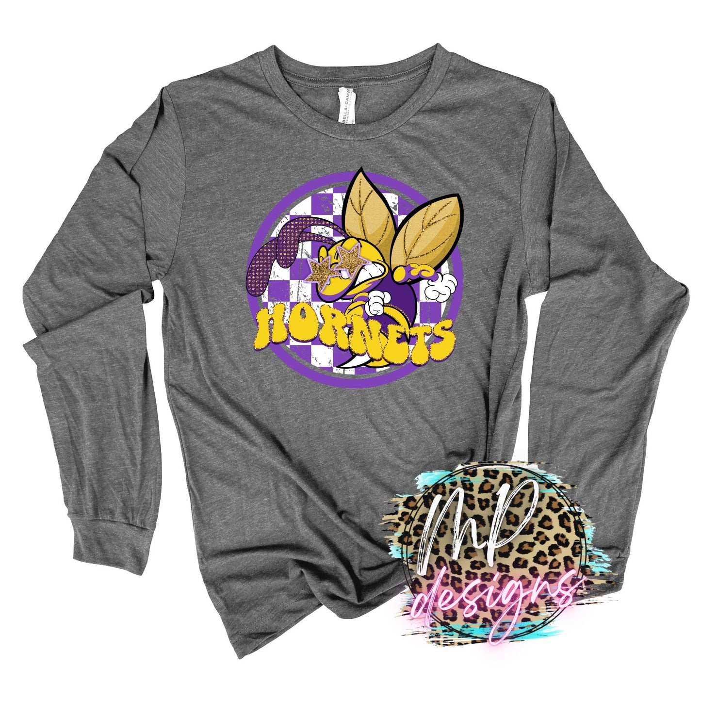 HORNETS PREPPY MASCOT PURPLE LONG SLEEVE/SWEATSHIRT