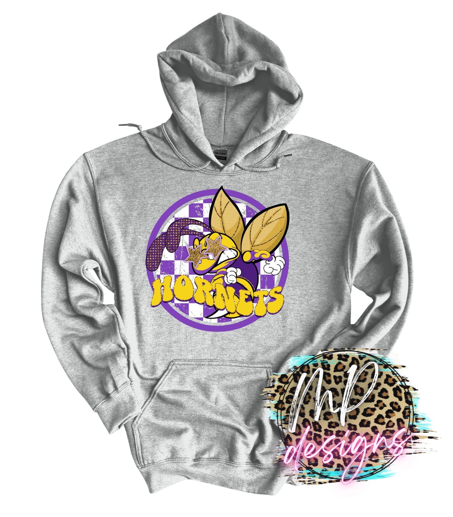 HORNETS PREPPY MASCOT PURPLE LONG SLEEVE/SWEATSHIRT