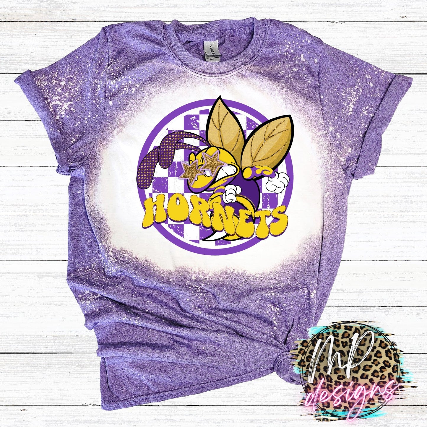 HORNETS PREPPY MASCOT PURPLE T-SHIRT