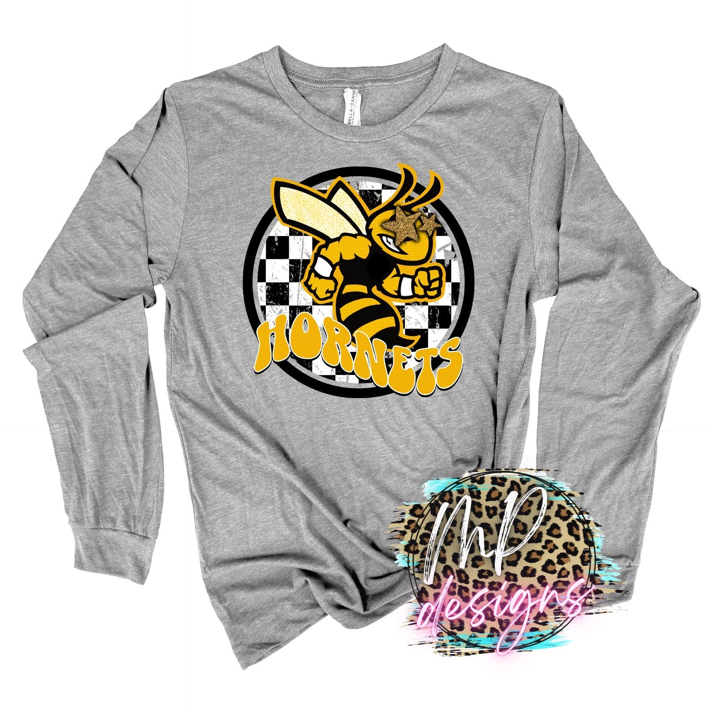 HORNETS PREPPY MASCOT GOLD LONG SLEEVE/SWEATSHIRT