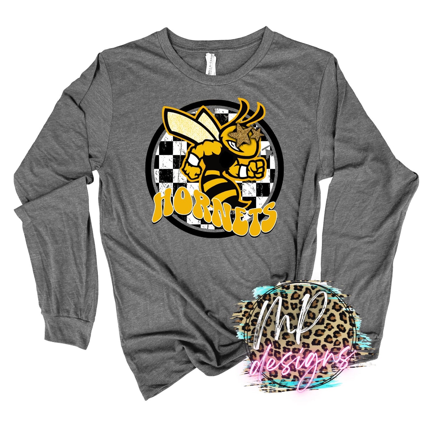 HORNETS PREPPY MASCOT GOLD LONG SLEEVE/SWEATSHIRT