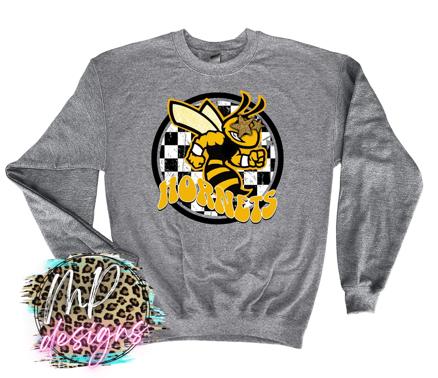 HORNETS PREPPY MASCOT GOLD LONG SLEEVE/SWEATSHIRT