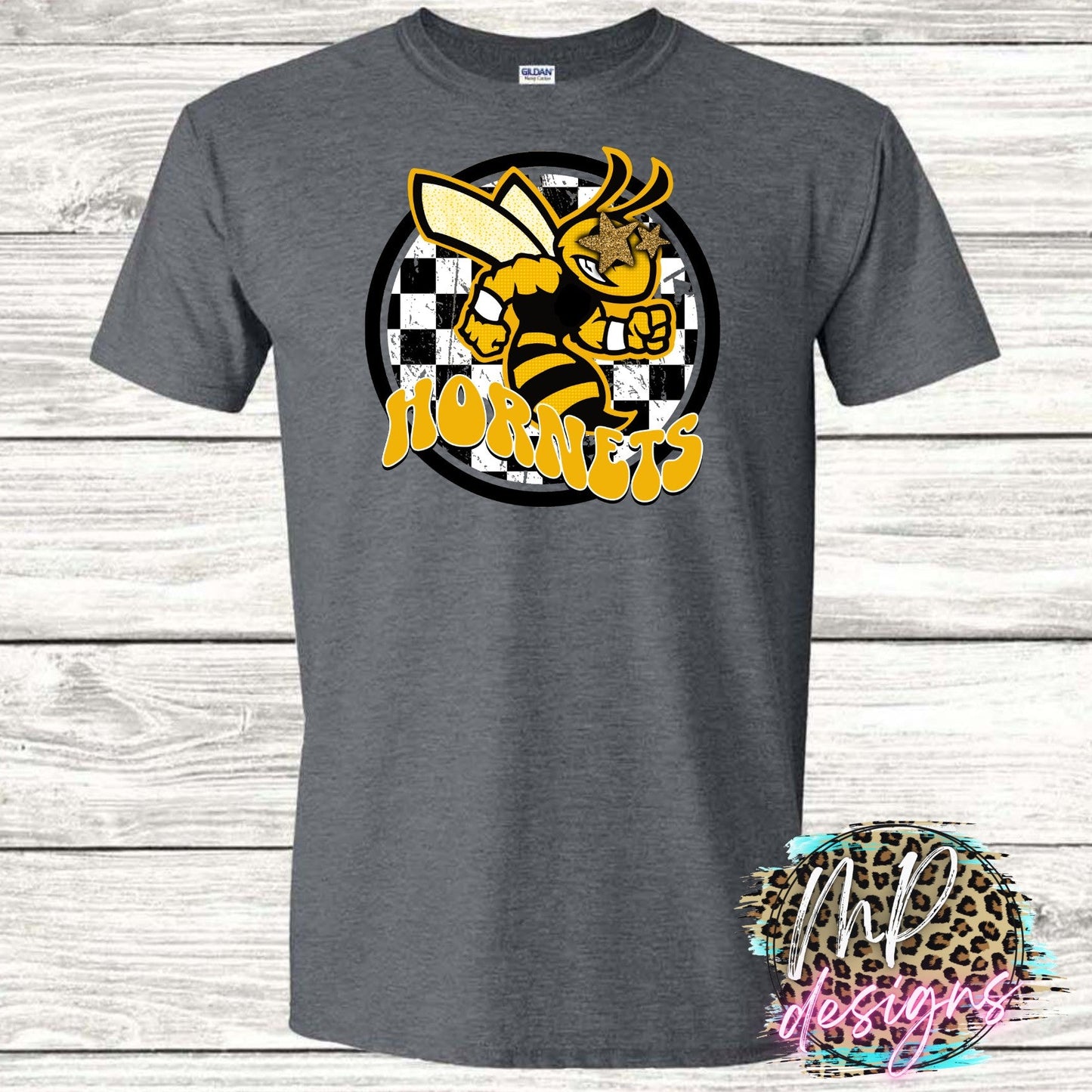 HORNETS PREPPY MASCOT GOLD T-SHIRT