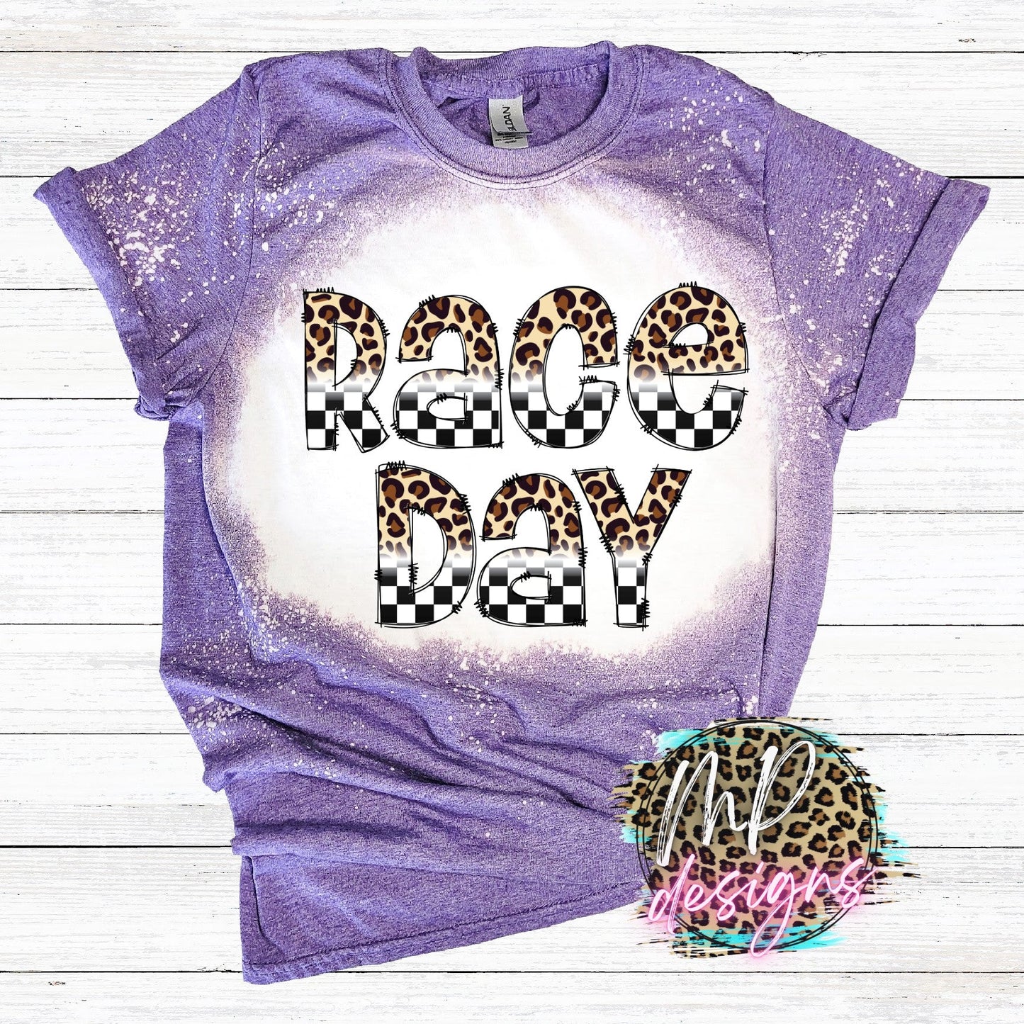 RACE DAY CHEETAH BLEACHED T-SHIRT