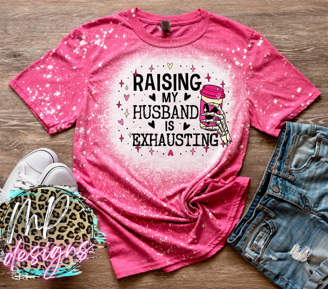 RAISING MY HUSBAND BLEACHED T-SHIRT