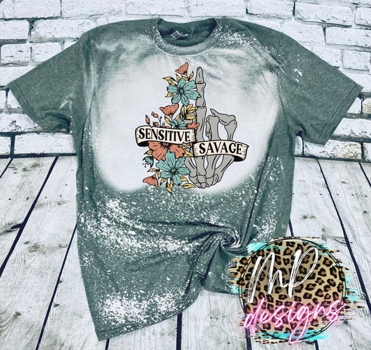 SENSITIVE SAVAGE BLEACHED T-SHIRT