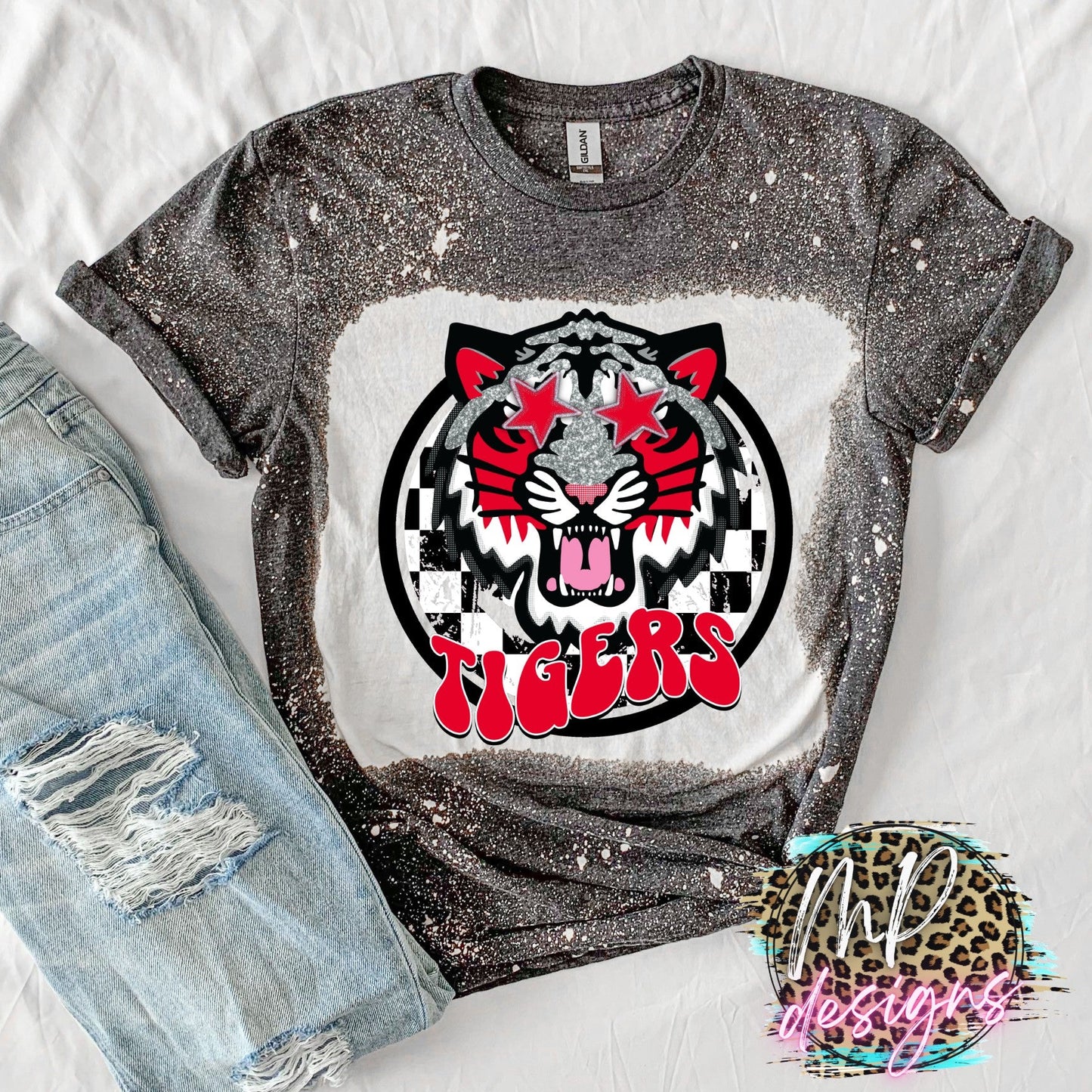 TIGERS PREPPY MASCOT RED T-SHIRT