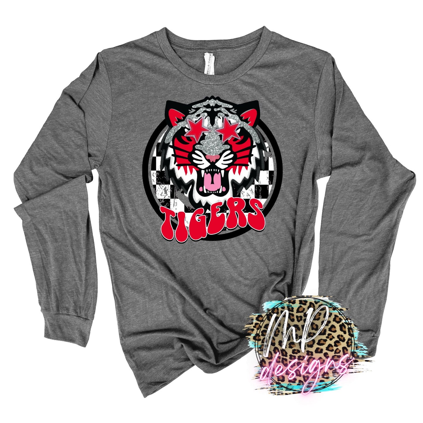 TIGERS PREPPY MASCOT RED LONG SLEEVE/SWEATSHIRT