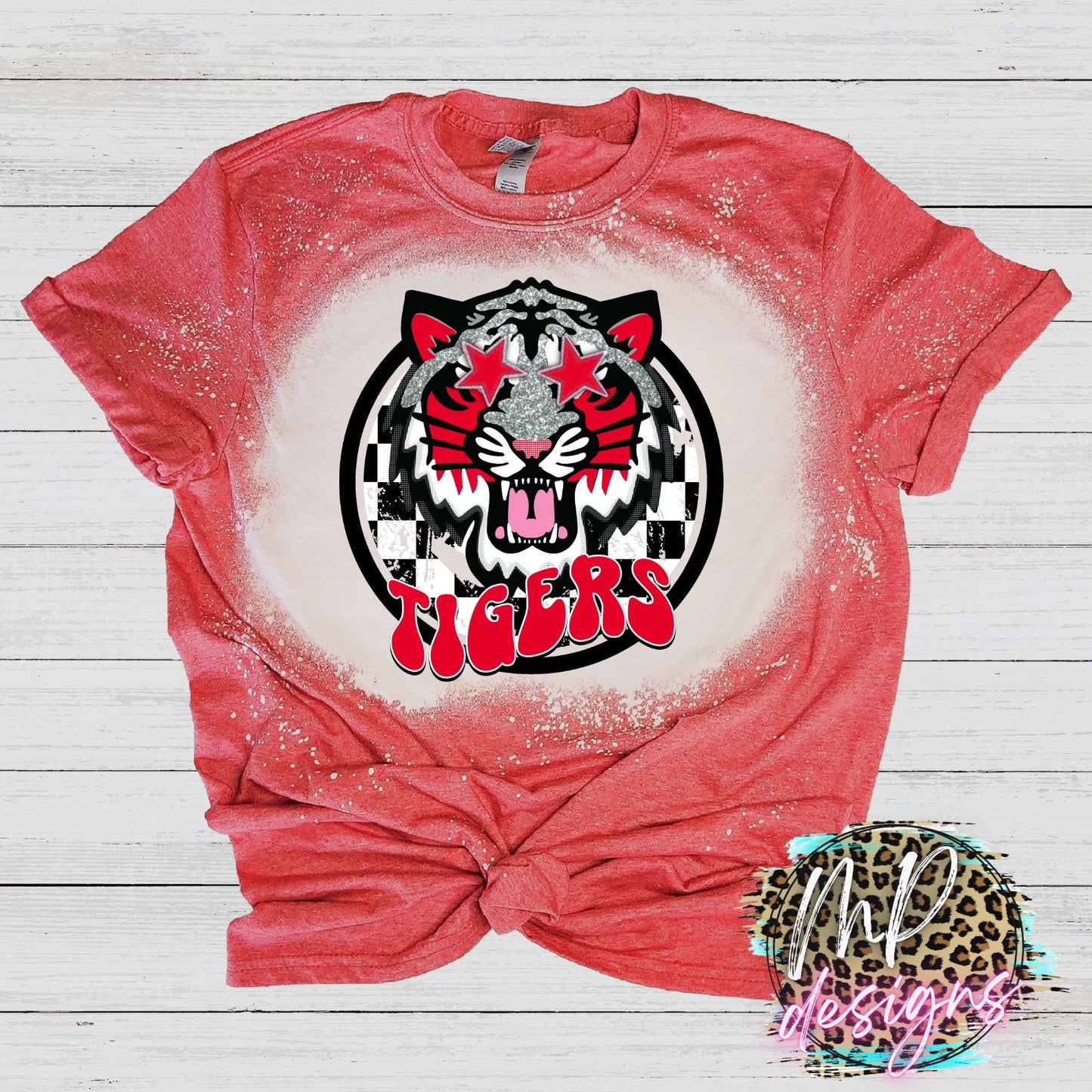 TIGERS PREPPY MASCOT RED T-SHIRT