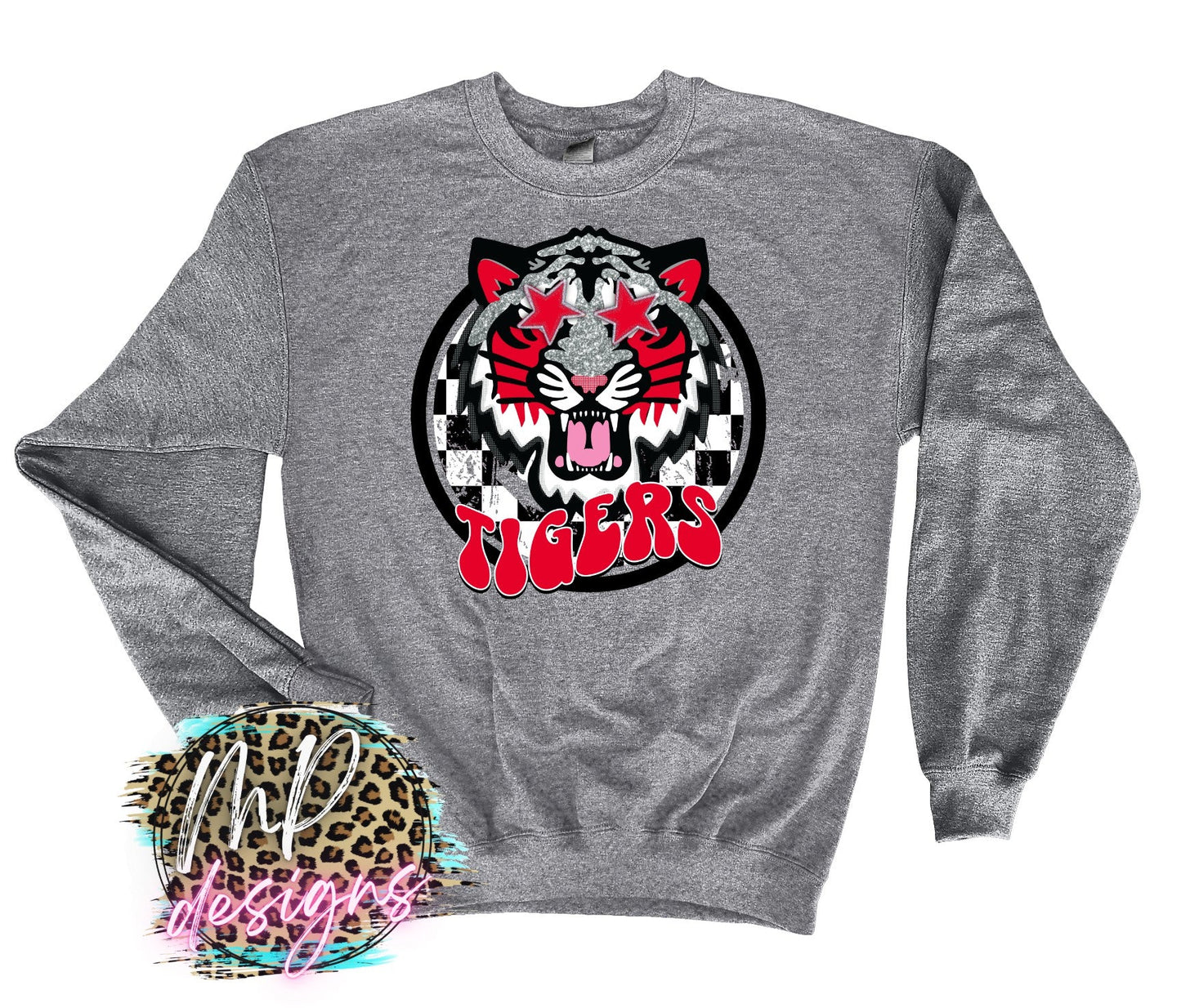 TIGERS PREPPY MASCOT RED LONG SLEEVE/SWEATSHIRT