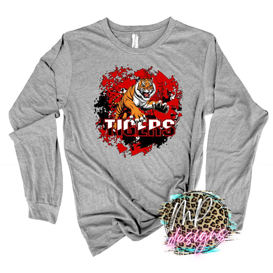 TIGERS RED-BLACK LONG SLEEVE/SWEATSHIRT