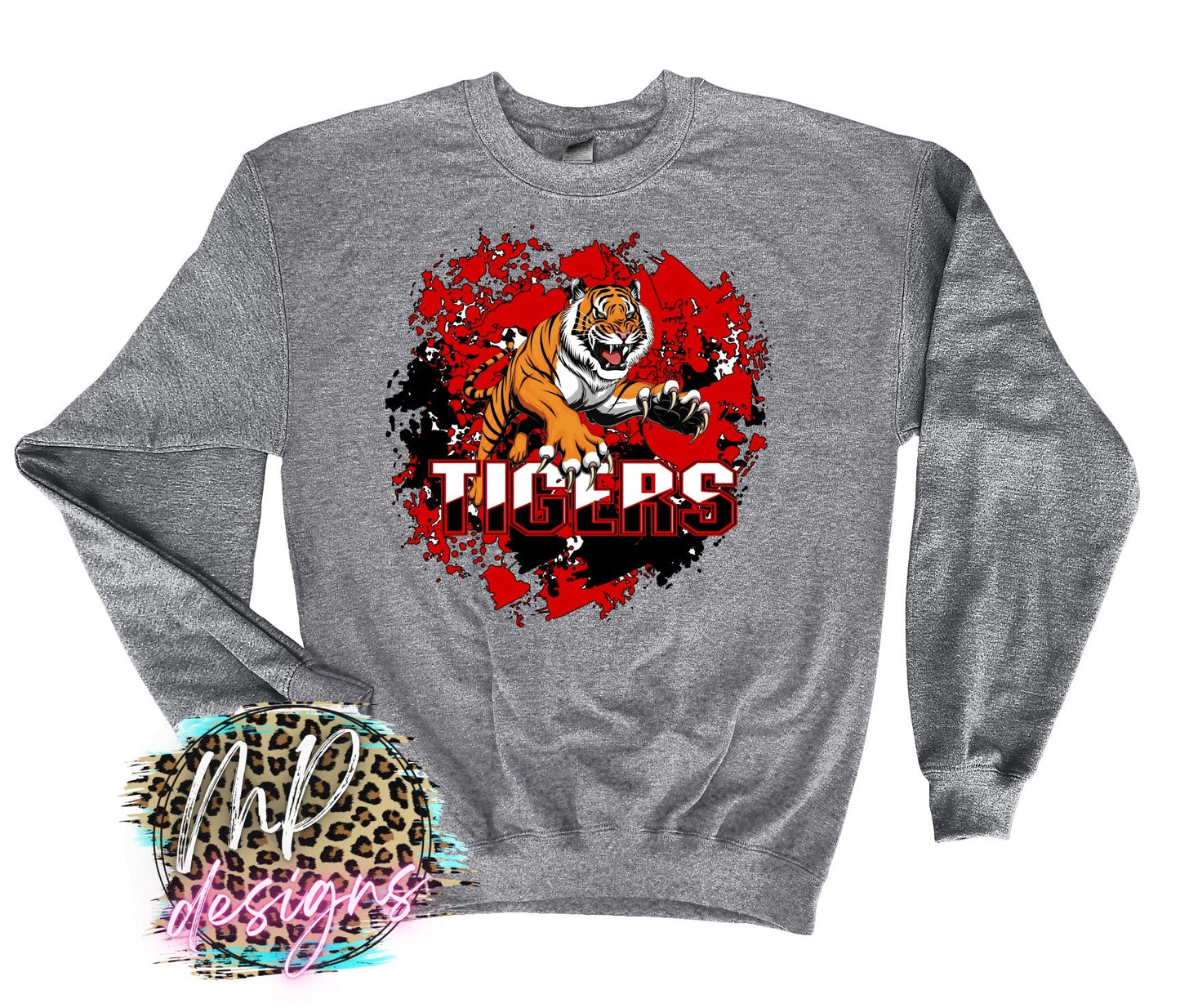 TIGERS RED-BLACK LONG SLEEVE/SWEATSHIRT