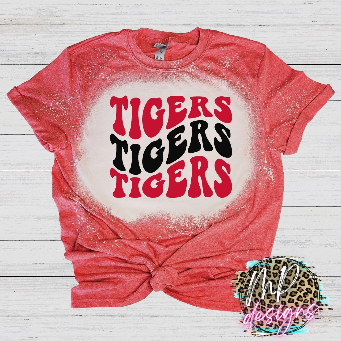 TIGERS WAVY RETRO RED T-SHIRT