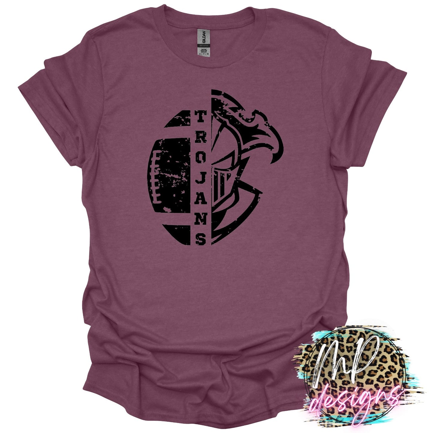 TROJANS MASCOT FOOTBALL MAROON T-SHIRT