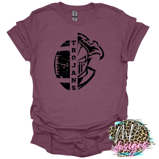 TROJANS MASCOT FOOTBALL MAROON T-SHIRT