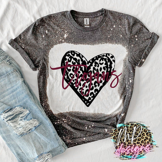 TROJANS LEOPARD HEART T-SHIRT