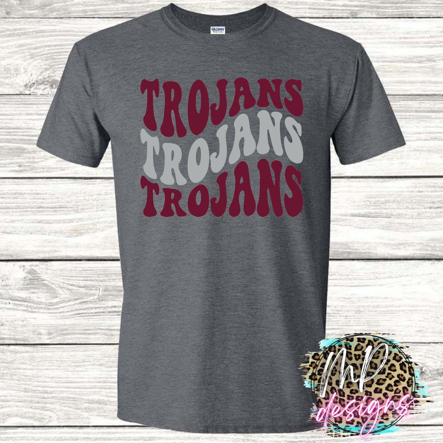 TROJANS WAVY RETRO T-SHIRT