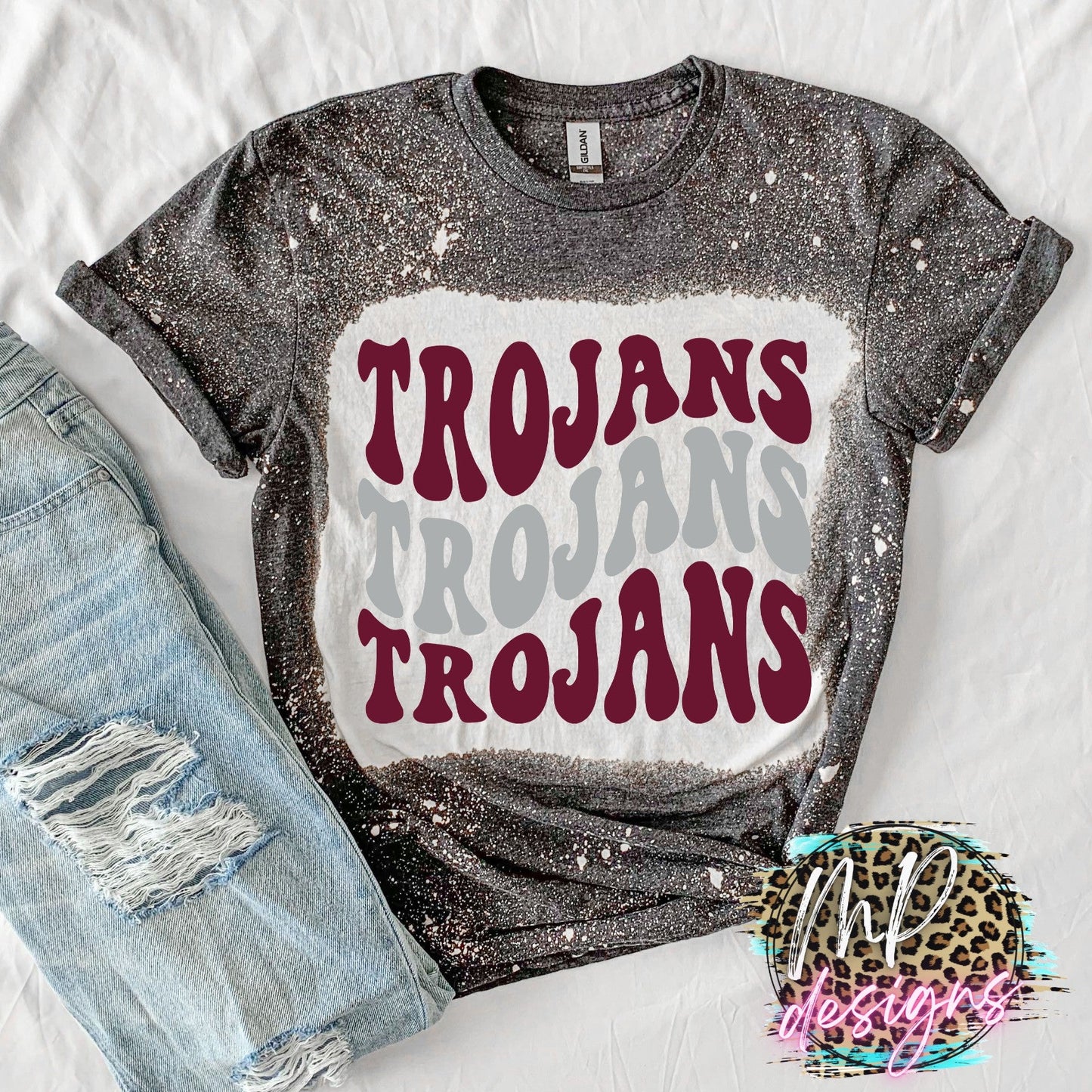 TROJANS WAVY RETRO T-SHIRT