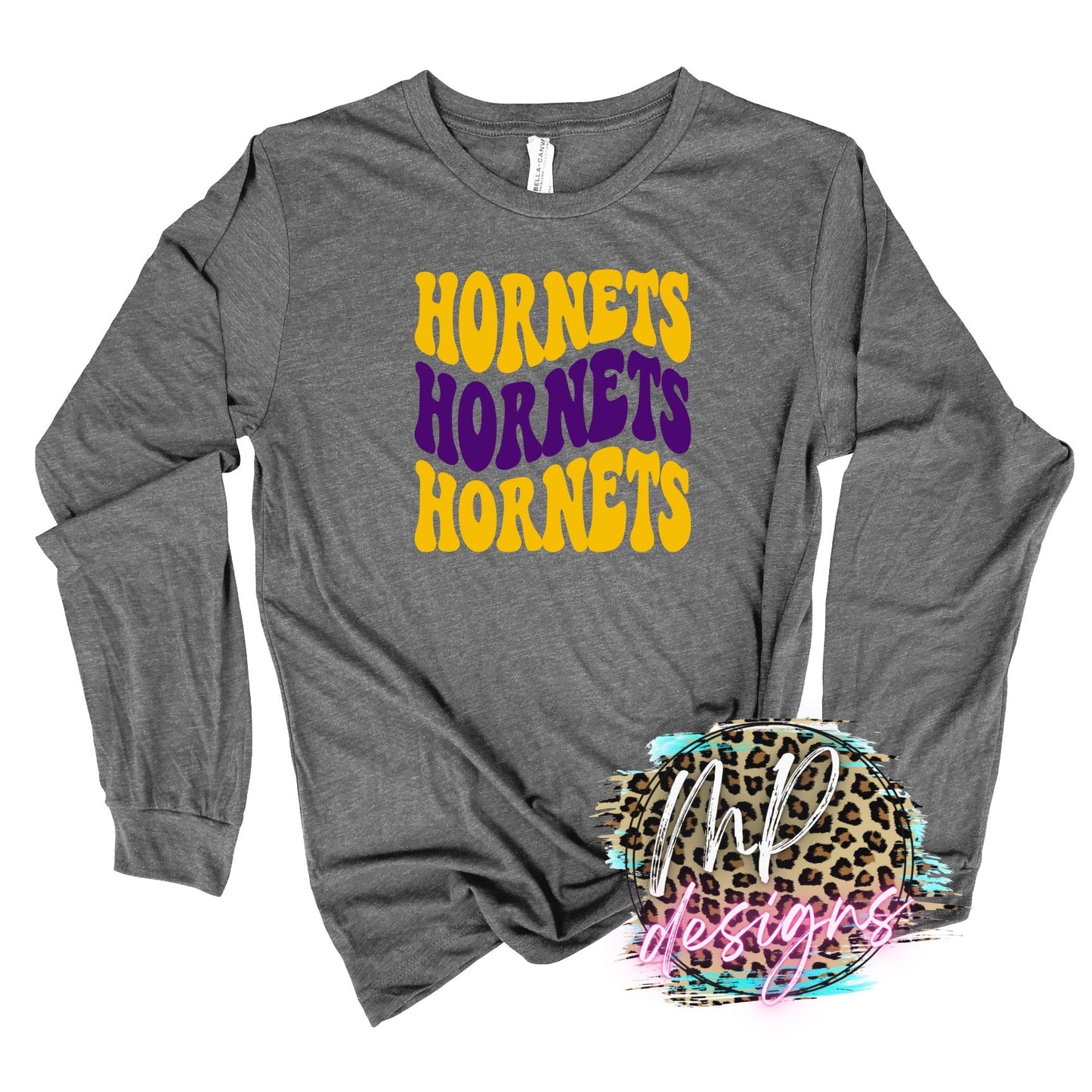 HORNETS WAVY RETRO PURPLE LONG SLEEVE/SWEATSHIRT