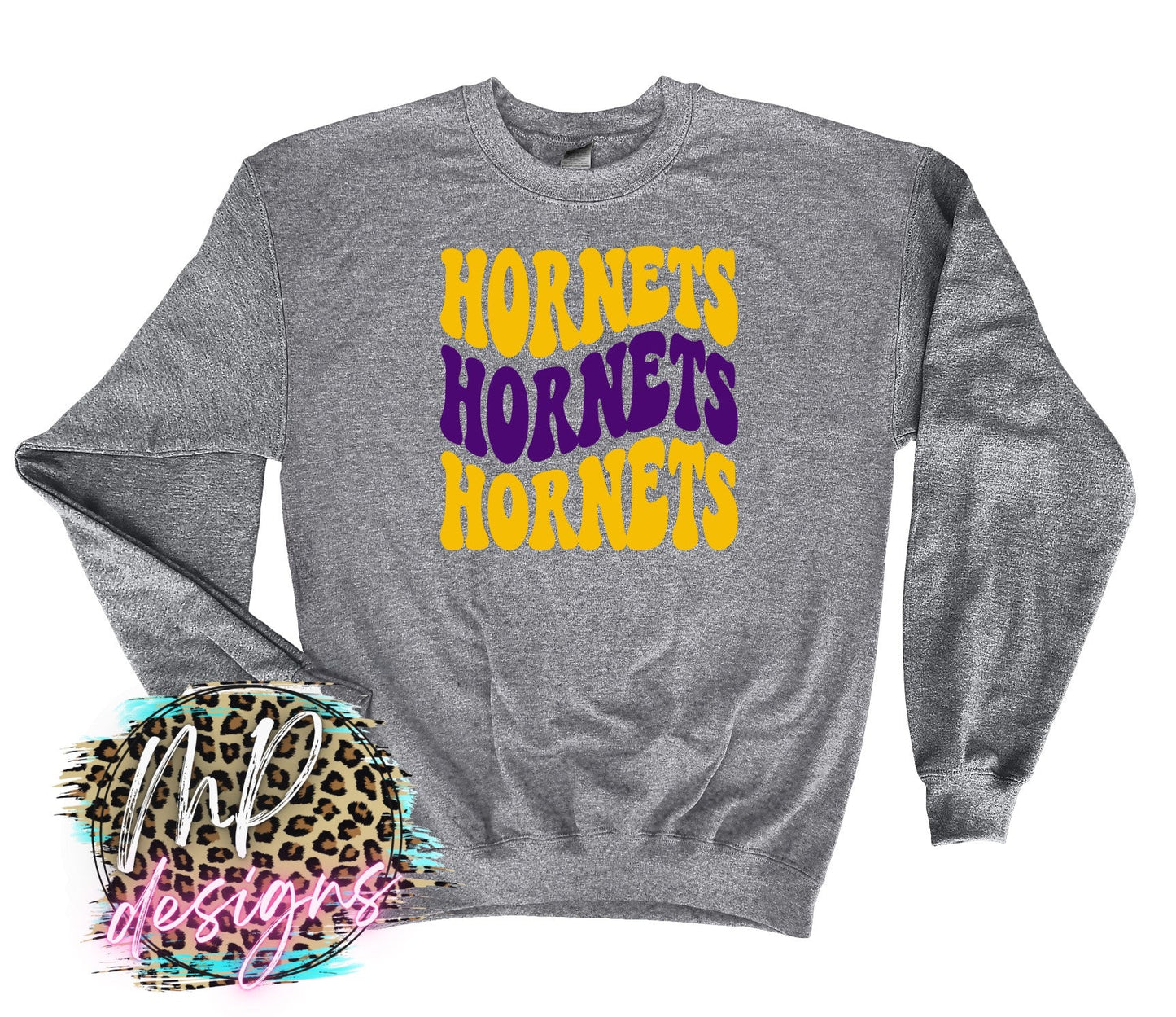 HORNETS WAVY RETRO PURPLE LONG SLEEVE/SWEATSHIRT