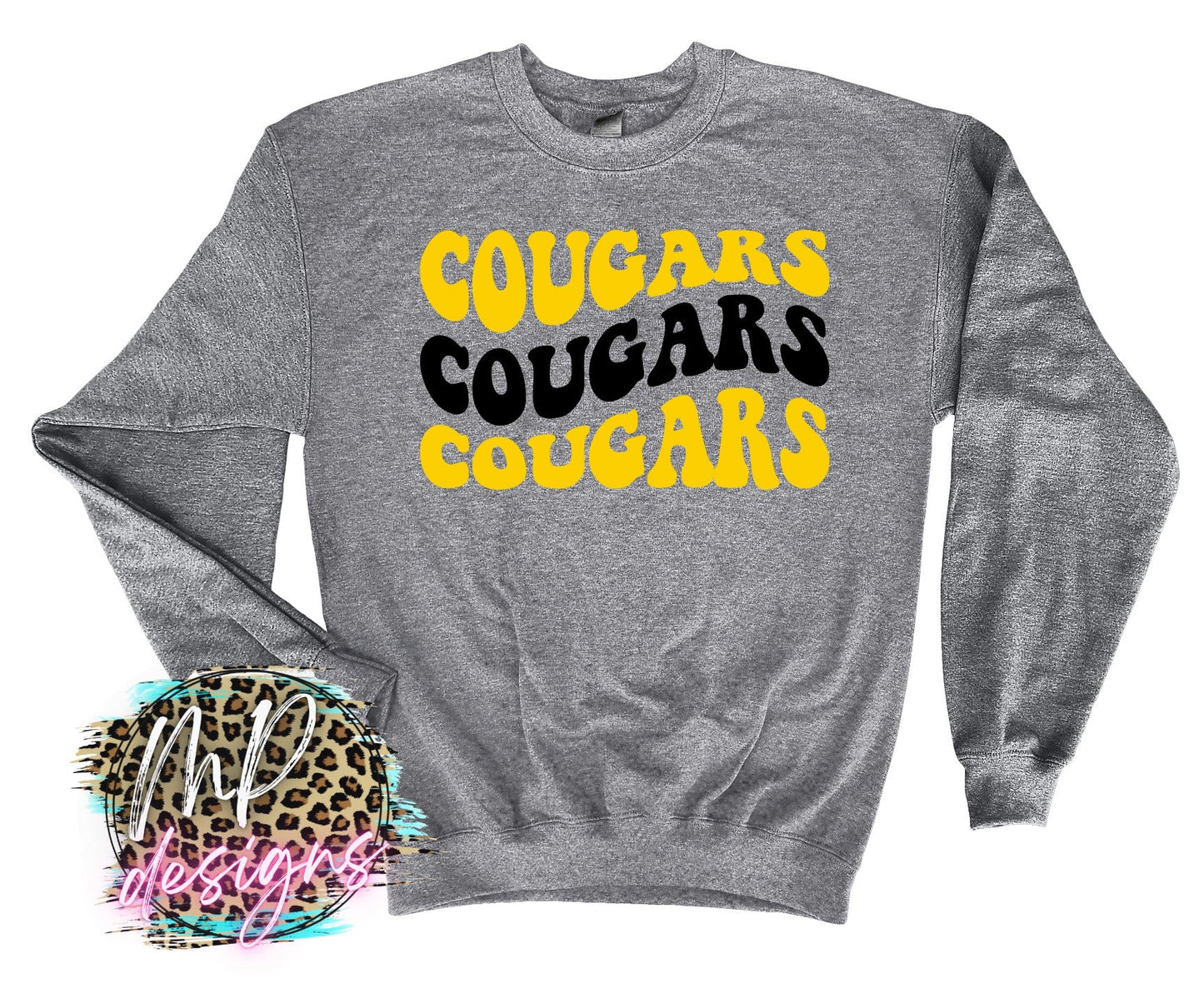 COUGARS WAVY RETRO YELLOW LONG SLEEVE/SWEATSHIRT