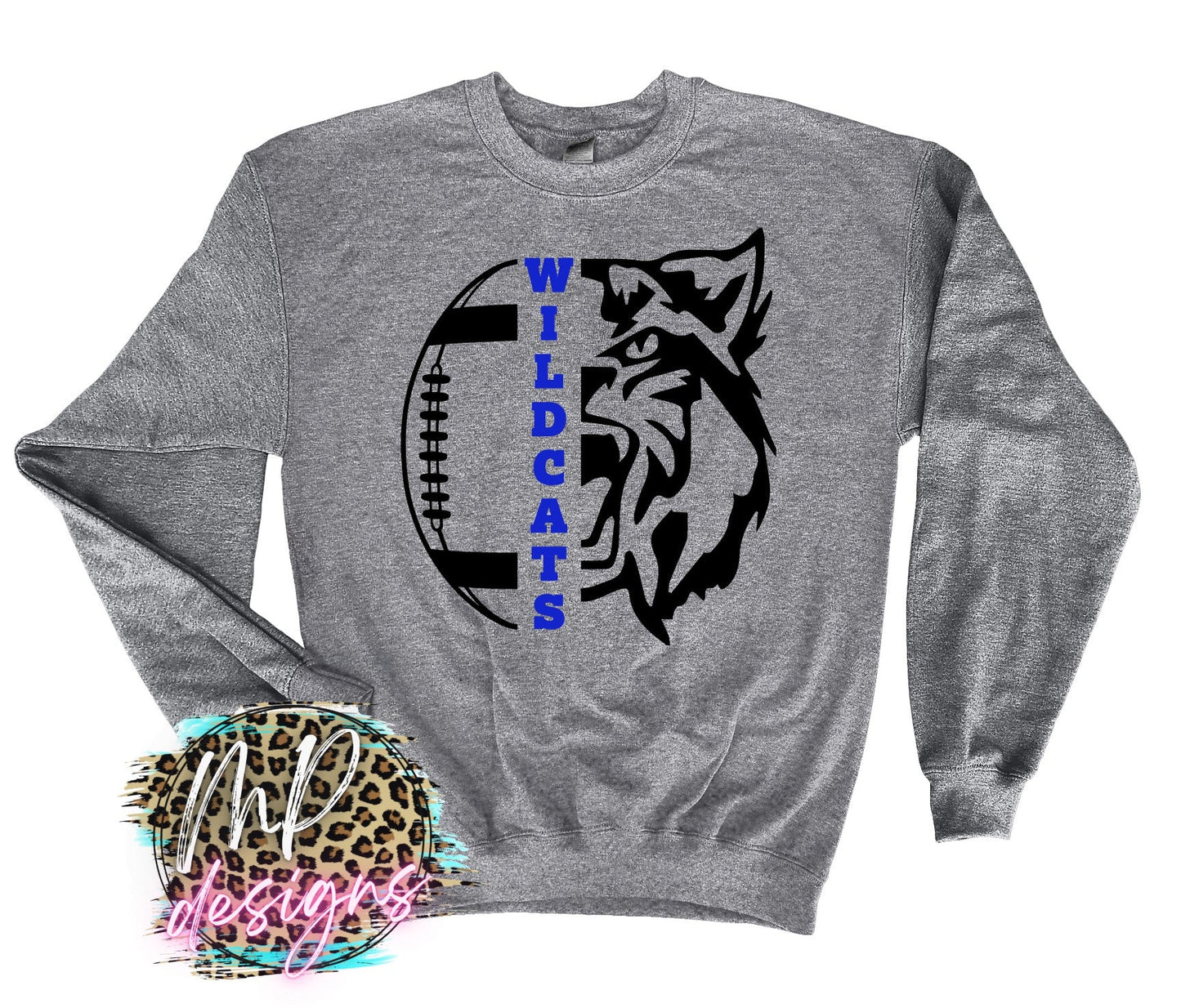 WILDCATS MASCOT FOOTBALL ROYAL LONG SLEEVE/SWEATSHIRT