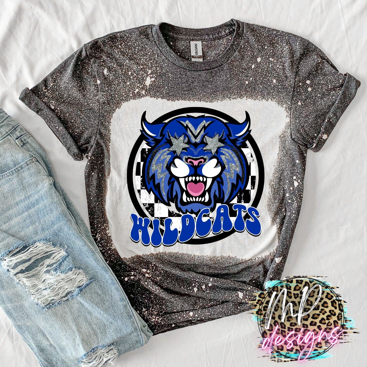 WILDCATS PREPPY MASCOT ROYAL T-SHIRT