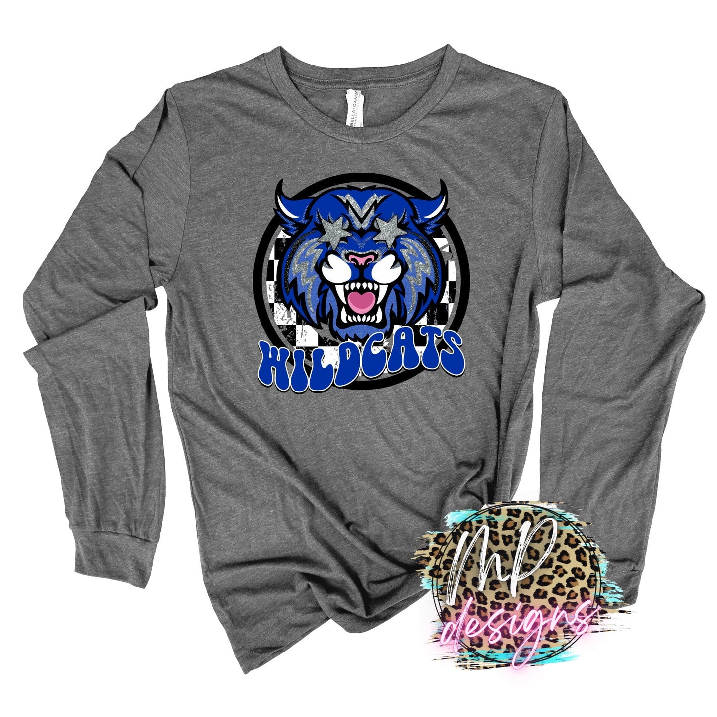 WILDCATS PREPPY MASCOT ROYAL LONG SLEEVE/SWEATSHIRT