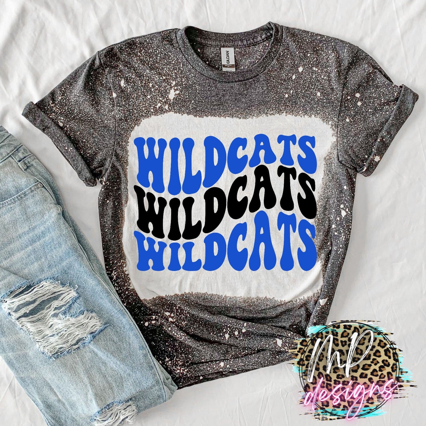 WILDCATS WAVY RETRO ROYAL T-SHIRT