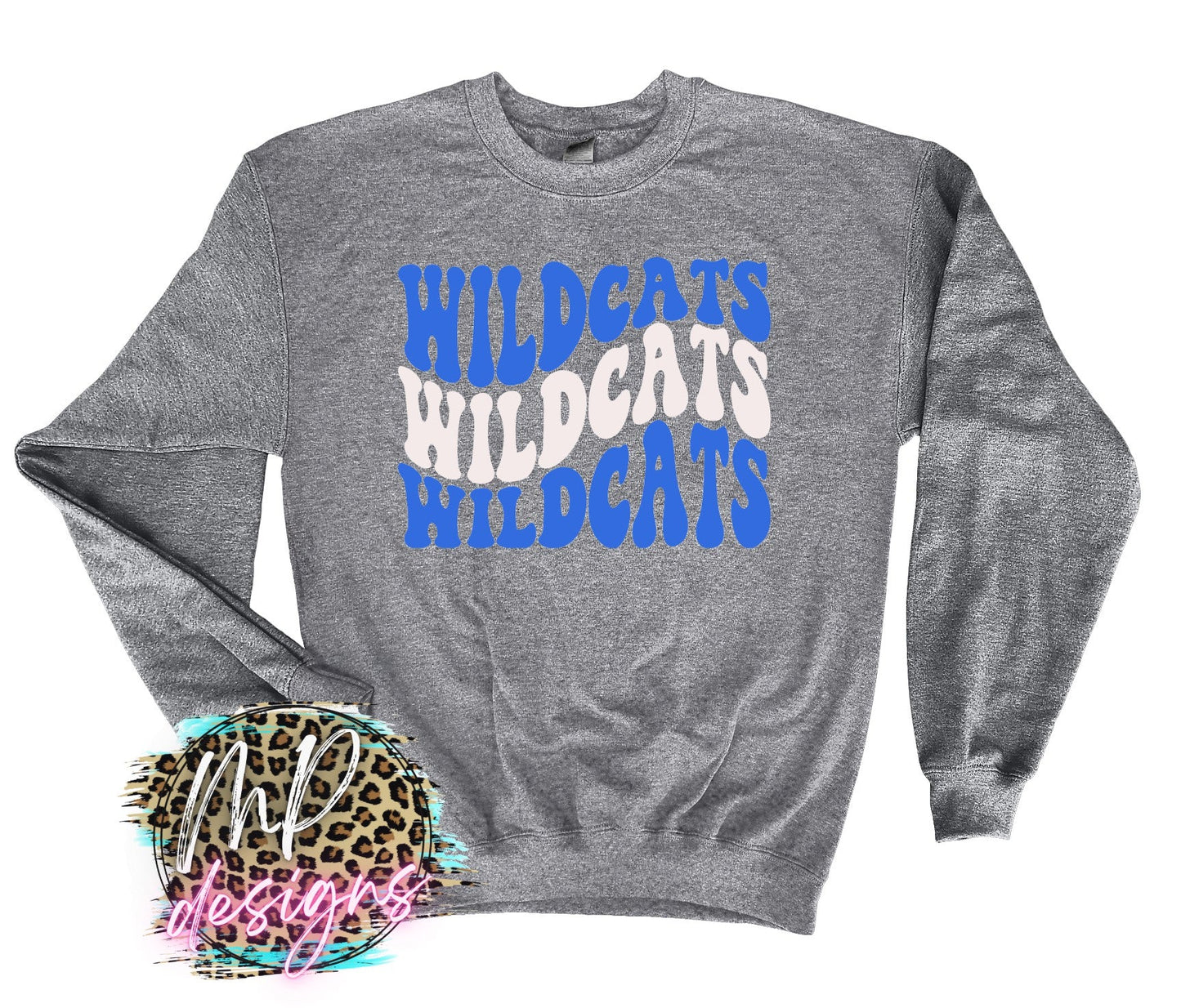 WILDCATS WAVY RETRO ROYAL LONG SLEEVE/SWEATSHIRT