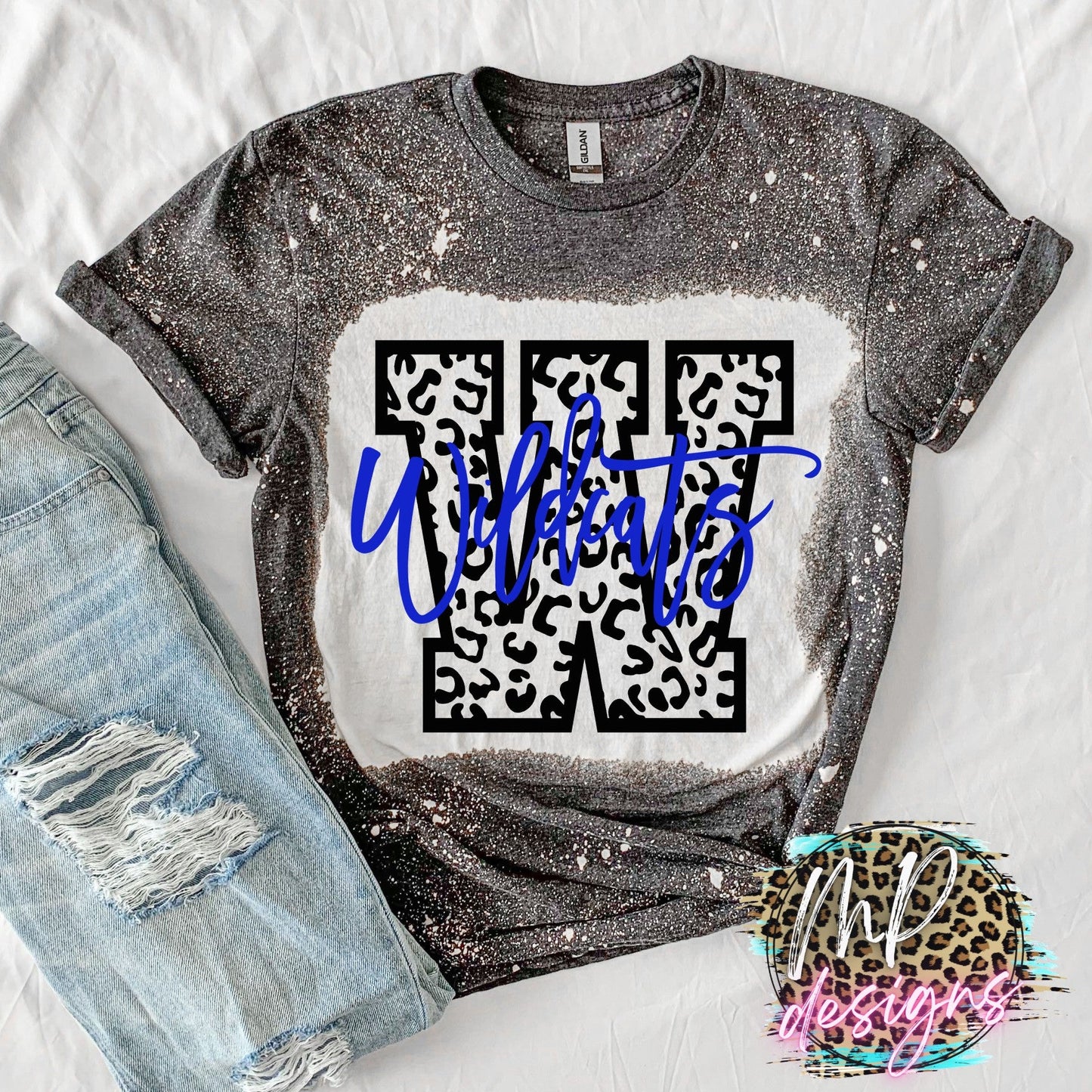 WILDCATS W LEOPARD ROYAL T-SHIRT