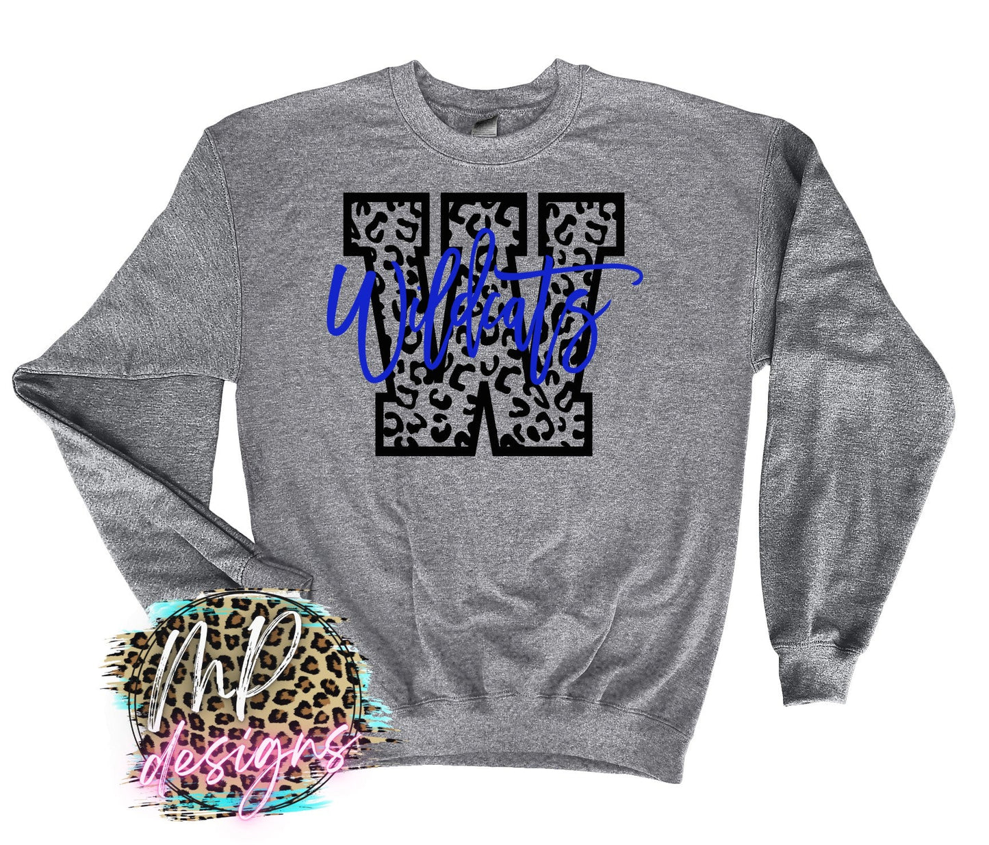 WILDCATS W LEOPARD ROYAL LONG SLEEVE/SWEATSHIRT
